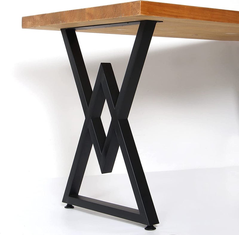 Cartvilla Cartvilla Metal Table Legs Heavy Duty Industrial Table Base 28 inch Height 20 inch Wide Black Metal Furniture Legs Modern Dining Coffee Table Legs DIY Desk Legs only Legs Pack of 2 - Image 4