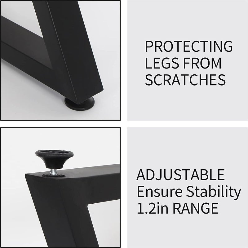 Cartvilla Cartvilla Metal Table Legs Heavy Duty Industrial Table Base 28 inch Height 20 inch Wide Black Metal Furniture Legs Modern Dining Coffee Table Legs DIY Desk Legs only Legs Pack of 2 - Image 5
