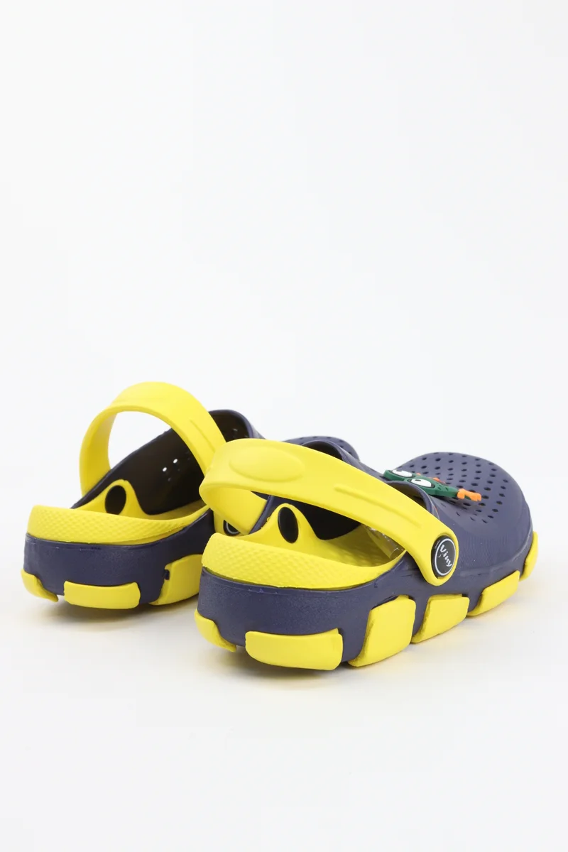 Viny NAVY YELLOW VINY Kids Cartoon Clogs Garden Shoes – Lightweight EVA Slip-On Clogs with  Back Strap,  Comfort Sandals for Boys & Girls, Indoor Outdoor Casual Beach Shoes  | Best Price UAE