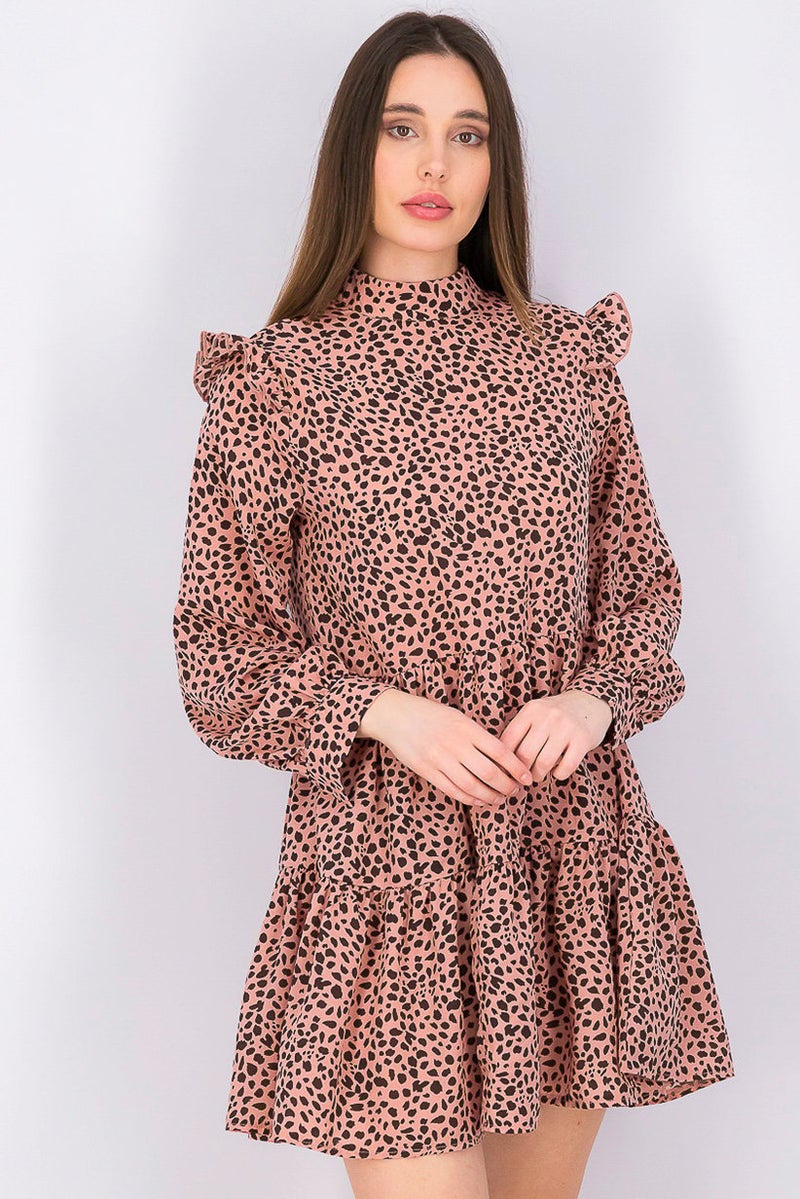 Missguided Women Animal Print Mini Casual Dress, Multicolor - Image 1