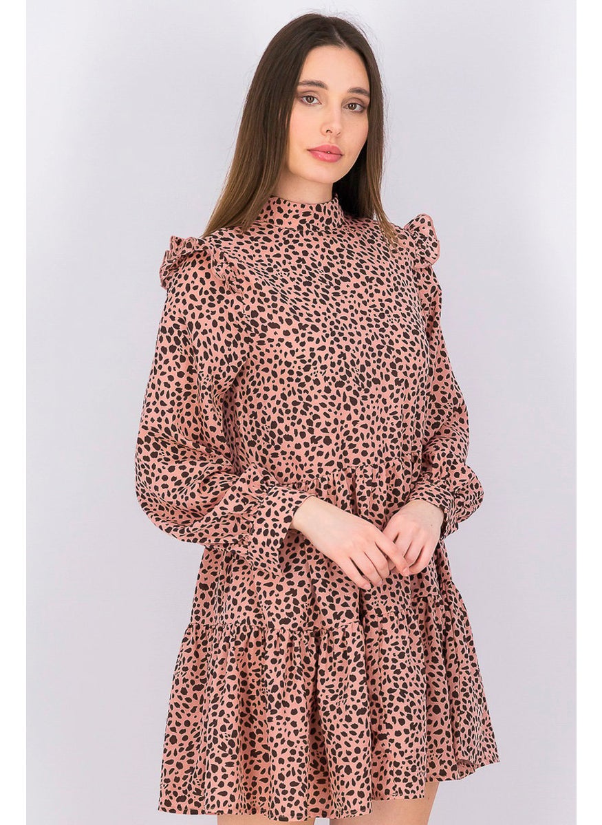 Women Animal Print Mini Casual Dress, Pink - pzsku/ZD5C740559E3F5749FA9AZ/45/_/1737900627/b53d85f0-c8b4-4897-8534-a8fbd91dd2ae