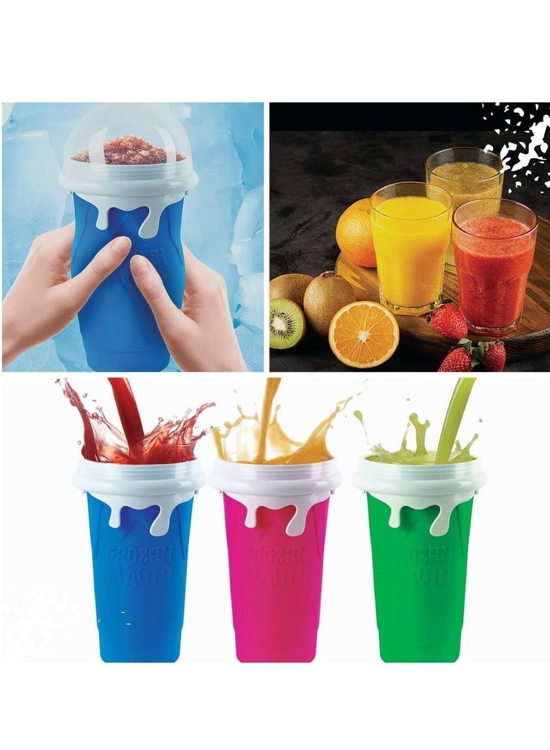 ELTRAZONE طقم أكواب صانع السلاش DIY من 2 - 500 مل باللون الوردي، أكواب قابلة لإعادة الاستخدام لصنع السلاش، الميلك شيك والسموذي بسرعة في المنزل - تجميد، ضغط، واستمتع في دقائق - خالية من BPA، ممتعة للأطفال والبالغين - Image 4