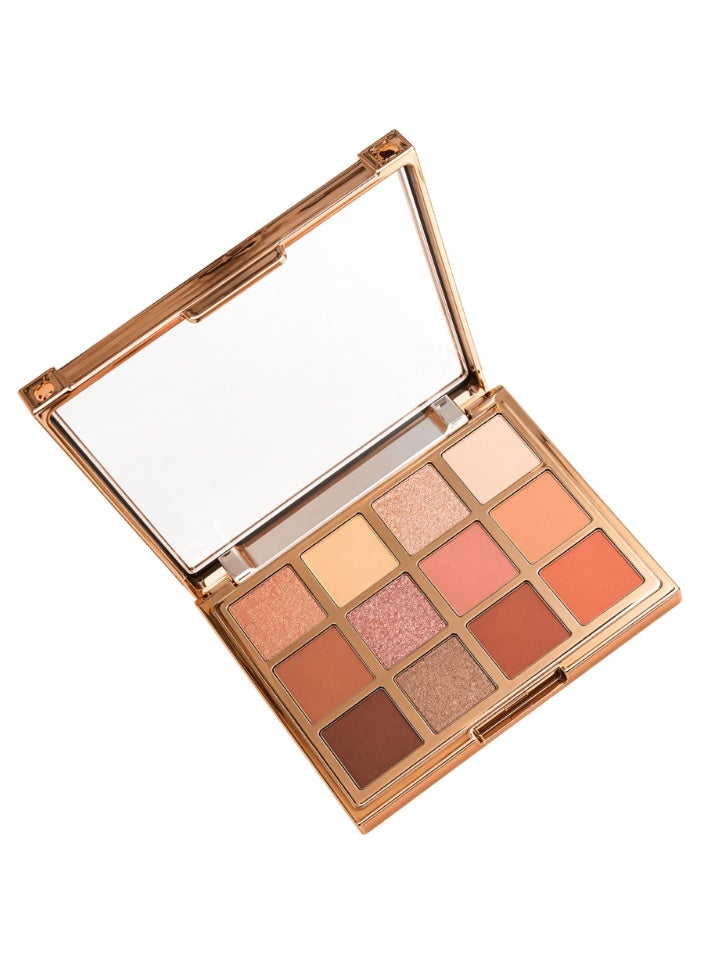 MOSH 12 Color Nude Eyeshadow Palette with Mirror – Matte & Shimmer Highly Pigmented Long Lasting Eye Makeup Kit, Blendable Natural Smokey & Glam Look for Daily & Party Use - Image 1