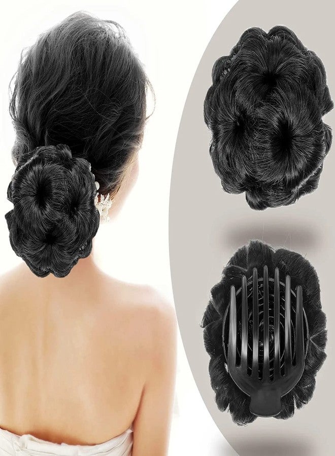 BLUSHIA Hair Extensions And Wigs - Synthetic Hair Bun Extension For Women/Artificial Juda/Natural Looking Hair Bun (Black) - Image 1