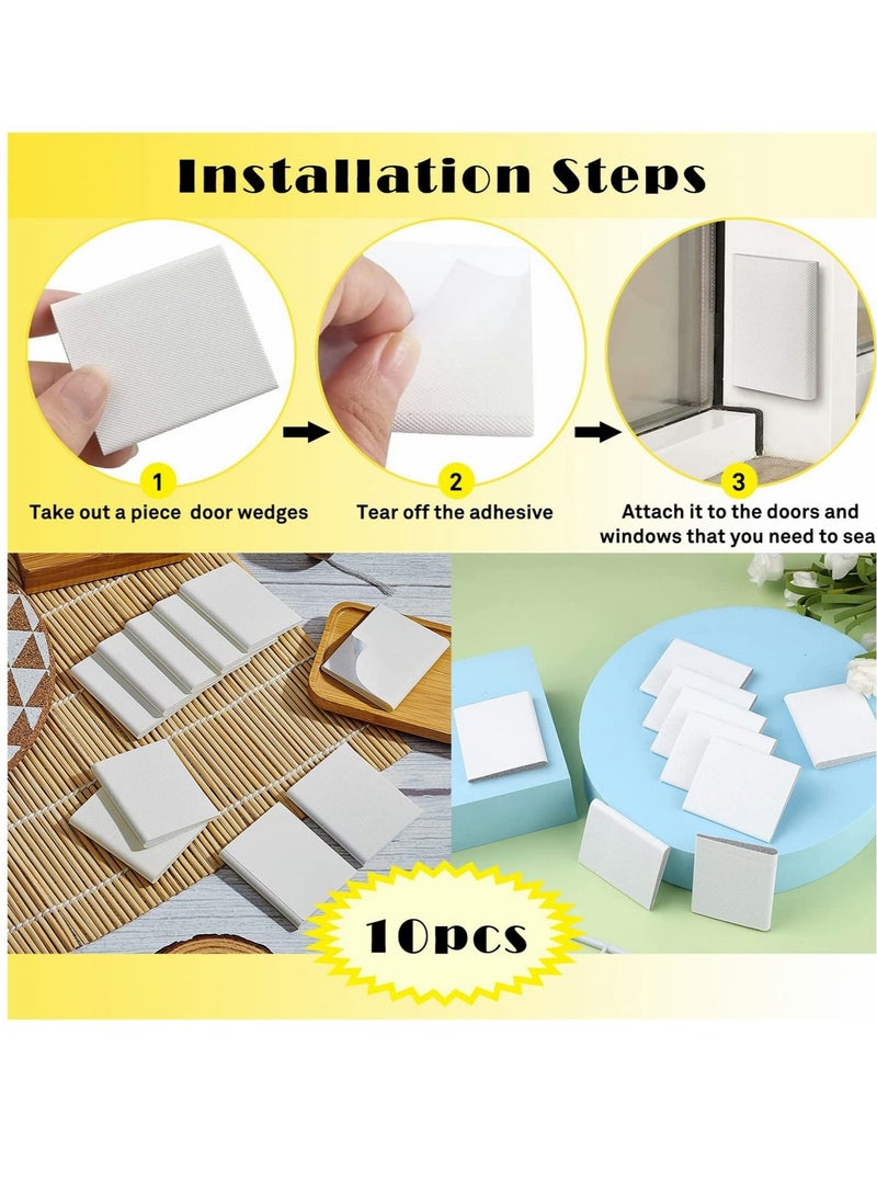 Captaintech Door Corner Seals Exterior Door Jamb Frame Seal Wedge Draft Stopper with Adhesive 10 Pack for Weather Stripping and Draft Protection Foam Corner Seal, Isolation of Noise - Image 2