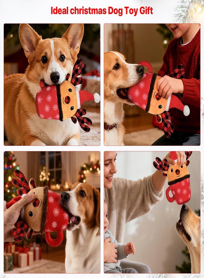 howaukf Christmas Dog Toys with Squeaker for Large Breed Interactive Dog Chew Toys for Puppies Small and Large Dogs Reindeer Squeaky Dog Training and Reduce Boredom (Cup Elk - Image 5