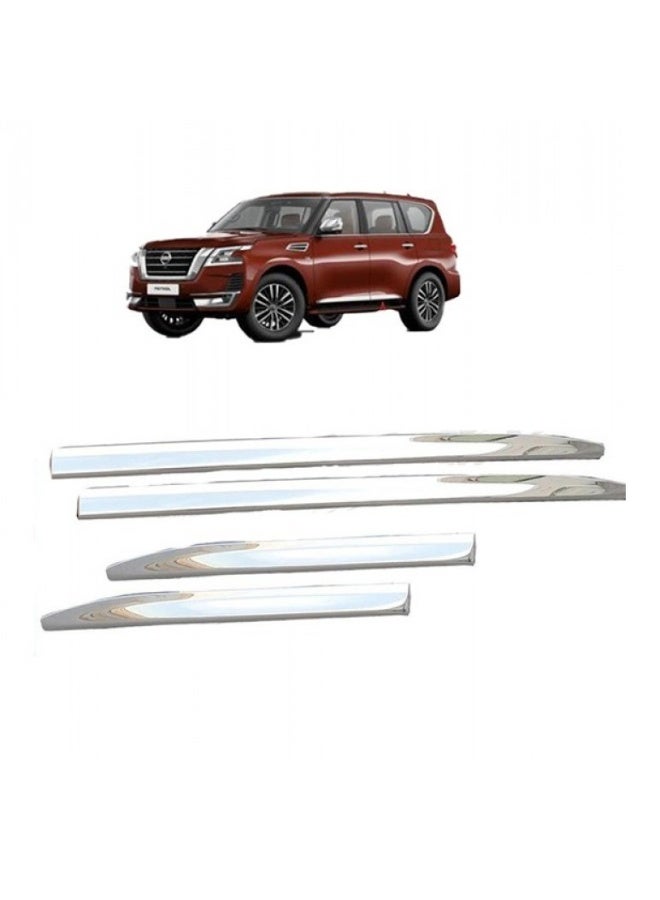 AUTO CLOVER Chrome Side Door Trim for Nissan Patrol 2010 - 2022 Stainless Steel Triple Chrome Finish with 3M Adhesive Easy Install No Drilling - Image 1