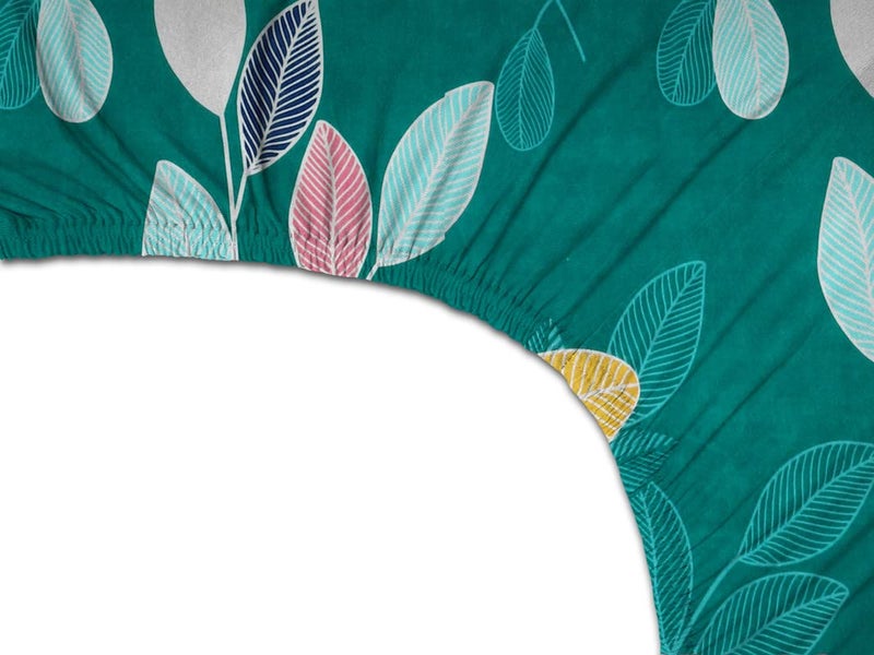 BSB HOME Premium 100% Microfiber Elastic Fitted Bedsheets with 2 Pillow Covers | Double Bed with All Around Elastic 180 TC Supersoft | for 78x72+10 Mattress (Floral, Dark Green) - Image 2