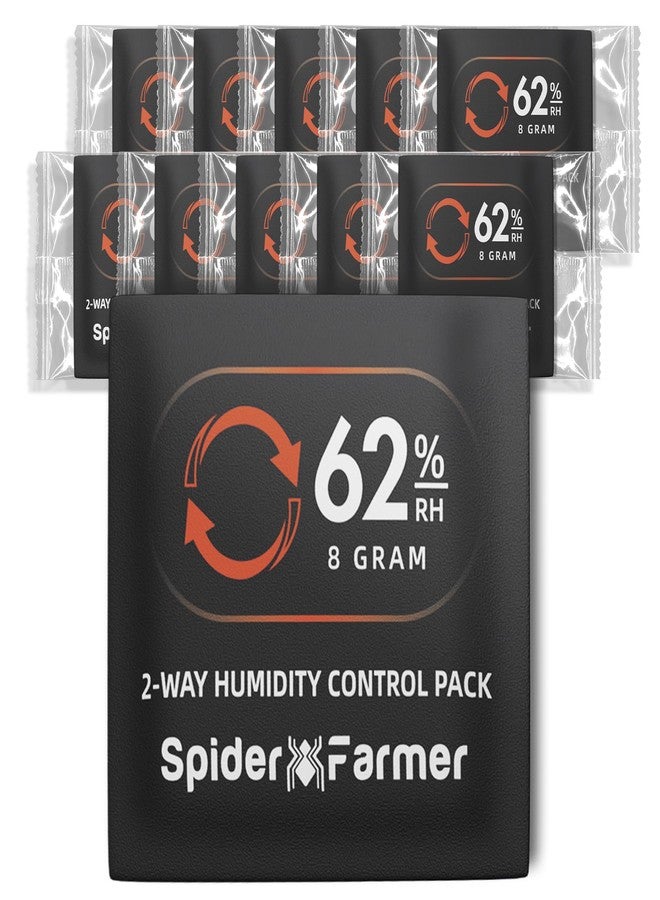Spider Farmer 62% RH 8g Size Two-Way Humidity Control Packs, 10 Packs, Each Maintains Freshness for 1 oz, Moisture Balancer for Herbs, Great for Mason Jars & Small Containers - Image 1