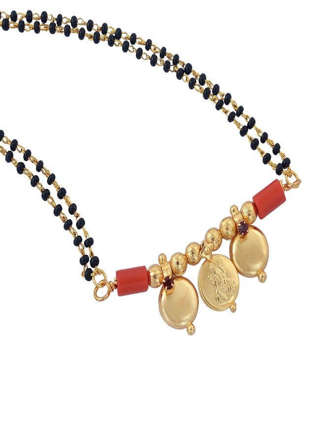 Superstore18 Brass 24KT Gold Lakshmi and Vati Tradtional Mangalsutra for Women Ethnic Jewellery Bridal wedding (SST1108MSSV) - Image 4