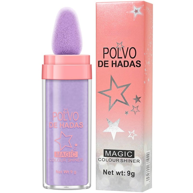 URQT Polvo De Hadas Fairy Highlight Patting Powder Highlighter Body Brightens the Natural Three-dimensional Face Powder Blusher (#04 Fantasy Purple) - Image 1