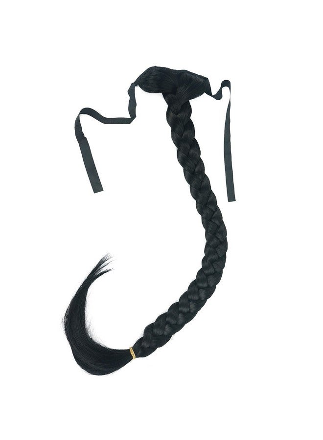 Lydell 24" Long Fishtail Braid Wrap Around Ponytail Extension Synthetic Hairpiece 1 Black - Image 1