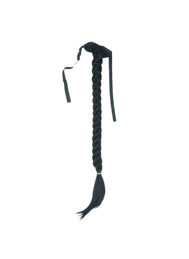 Lydell 24" Long Fishtail Braid Wrap Around Ponytail Extension Synthetic Hairpiece 1 Black - Image 3