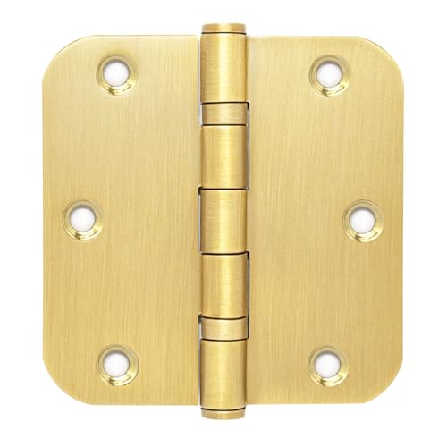 VOLUKA 6 Pack 35 Ball Bearing Door Hinges 35in x 35in Stainless Steel Door Hinges with 58 inch Radius Corner for Exterior Interior Doors Gold - Image 1