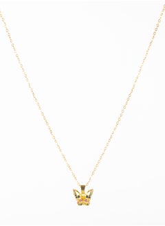 The Black Pearl Accessories Stainless Steel Necklace with Multi Colored Zirconic Butterfly Pendant  - Image 2
