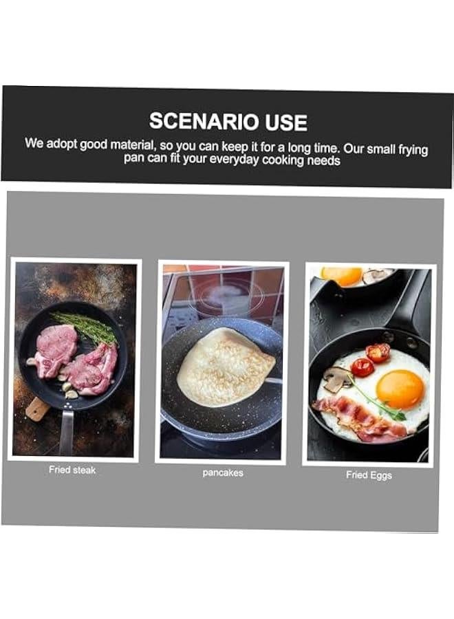 Beauenty Mini Frying Pan Wok Pan Non Stick Egg Fry Pan Hex Clad Wok Omelette Frying Pan Paella Pan Ceramic Pan Stainless Steel Non Stick Frying Pans Nonstick Pan Child Bakeware Double Sided (Pink) - Image 3
