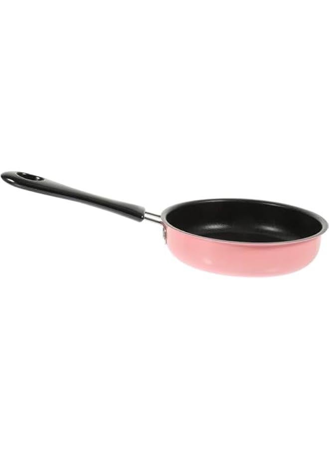Beauenty Mini Frying Pan Wok Pan Non Stick Egg Fry Pan Hex Clad Wok Omelette Frying Pan Paella Pan Ceramic Pan Stainless Steel Non Stick Frying Pans Nonstick Pan Child Bakeware Double Sided (Pink) - Image 1