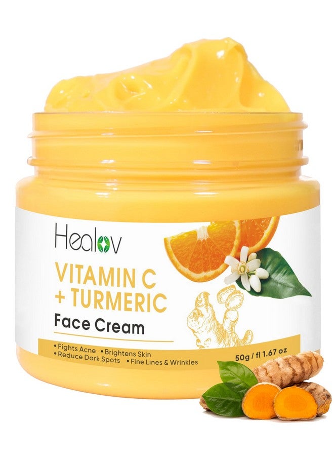 Healov كريم الكركم للوجه للبقع الداكنة، لوشن الكركم الطبيعي لتفتيح البشرة للوجه والجسم، ينظف البشرة ويحارب حب الشباب ويوحد لونها ويزيل الندبات ويعالج أضرار أشعة الشمس وفرط التصبغ مع فيتامين سي - Image 1