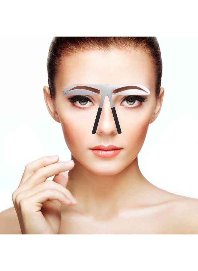 Semme Eyebrow Mapping Tool,Eyebrow Patterns DIY Stencil, Stainess Steel Eyebrow Ruler Measurement Microblading Permanent Gold Ratio Positioning Tool(European Eyebrow)  - Image 1