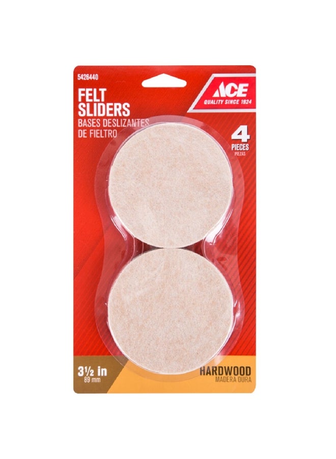 آيس 4 قطع من وسادات اللباد المستديرة الآمنة والموثوقة بيج 3.5 بوصة 5426440