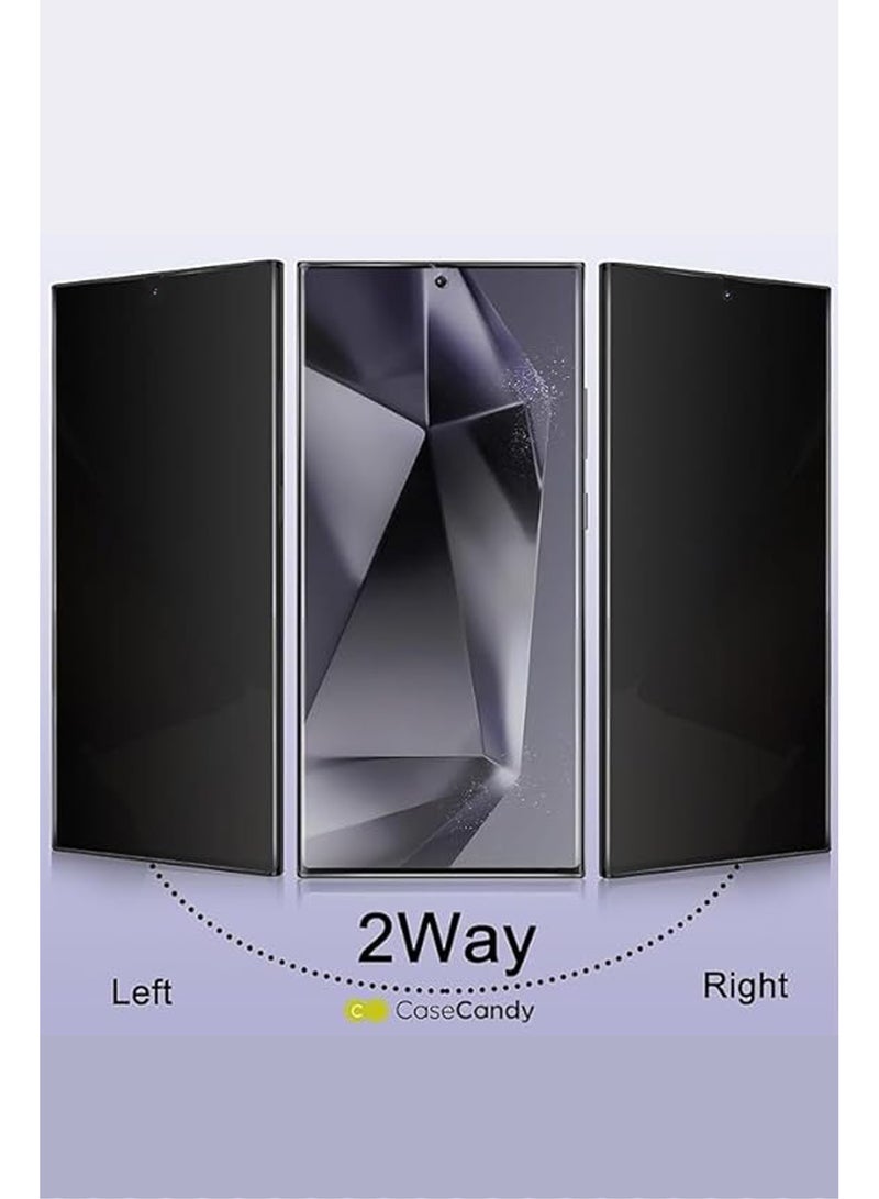 Privacy Tempered Glass Screen Protector Guard Compatible for Samsung Galaxy S24 Ultra 5G - Full Edge to Edge Coverage Anti-Spy - Anti-Peeping 9H Hardness - Image 2