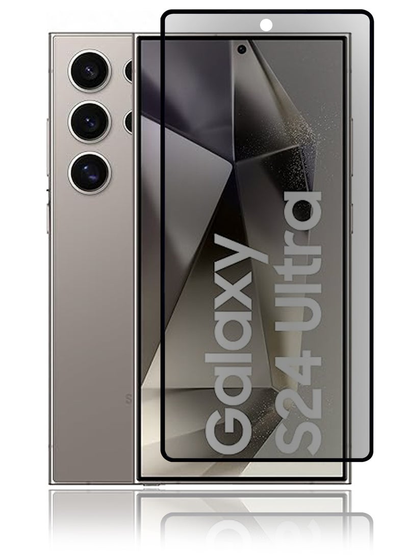 Privacy Tempered Glass Screen Protector Guard Compatible for Samsung Galaxy S24 Ultra 5G - Full Edge to Edge Coverage Anti-Spy - Anti-Peeping 9H Hardness - Image 1