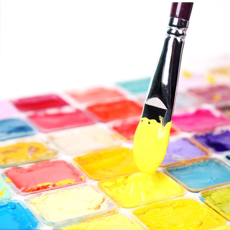 Transon Red Sable Filbert Paint Brushes 6pcs for Watercolor, Acrylic, Oil, Tempera and Gouache Painting - Image 4