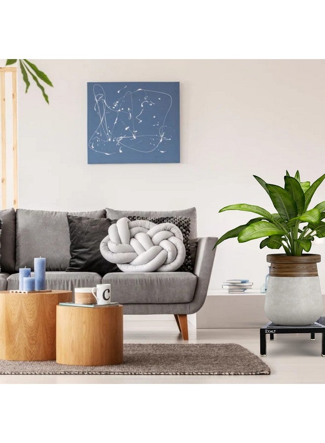 EXALT® Flower Pot Stand Outdoor Plants / Pot Stands For Indoor plant of High Grade Metal in Black Color (Pack Of 1) - Image 4