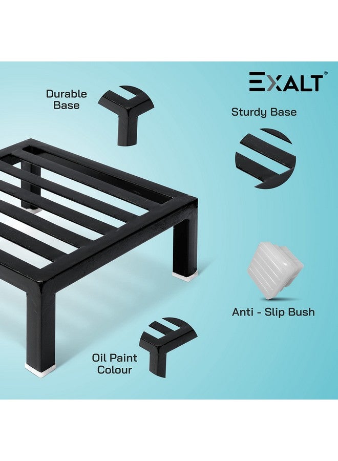 EXALT® Flower Pot Stand Outdoor Plants / Pot Stands For Indoor plant of High Grade Metal in Black Color (Pack Of 1) - Image 3