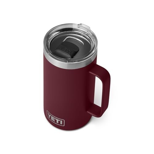 YETI Rambler 24 oz Mug, Vacuum Insulated, Stainless Steel with MagSlider Lid, Wild Vine Red - Image 1