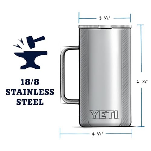 YETI Rambler 24 oz Mug, Vacuum Insulated, Stainless Steel with MagSlider Lid, Wild Vine Red - Image 4