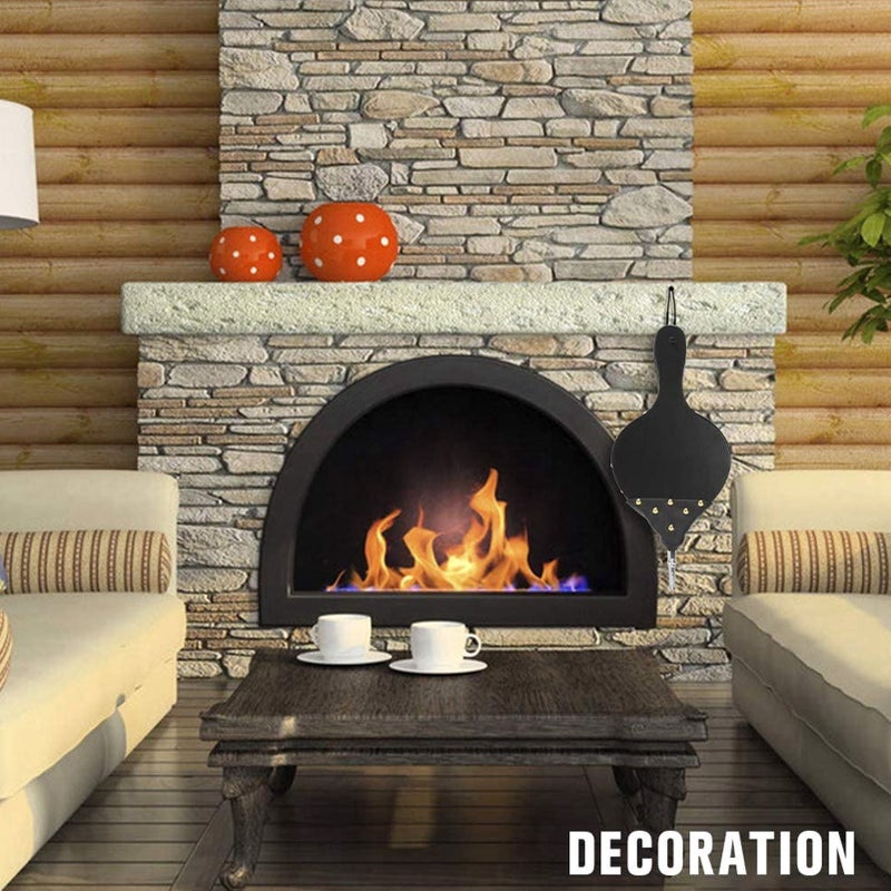 Fireplace Bellows Manual Wood Air Blower for Outdoor Camping BBQ Grill Chimney Fire ToolsSilver Nozzle - Image 4