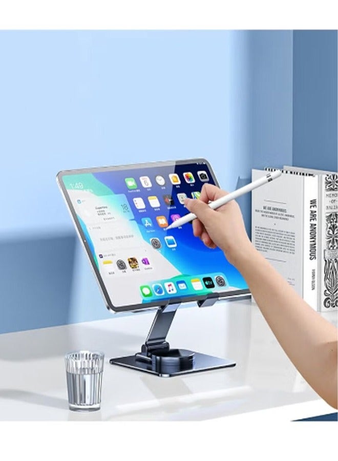 Aluminum iPad Stand  Swivel Tablet Stand for iPad with 360 Rotating Base, Foldable Adjustable Holder for Drawing, Compatible with iPad Pro/Air/Mini and More - Image 3