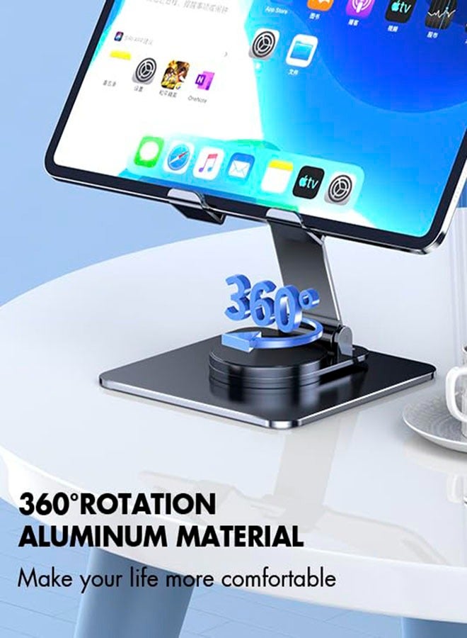 Aluminum iPad Stand  Swivel Tablet Stand for iPad with 360 Rotating Base, Foldable Adjustable Holder for Drawing, Compatible with iPad Pro/Air/Mini and More - Image 2