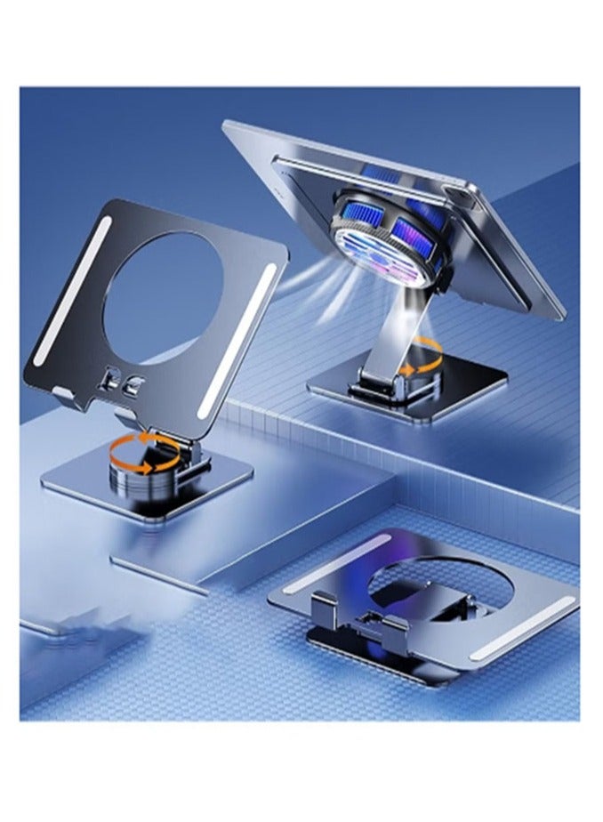 Aluminum iPad Stand  Swivel Tablet Stand for iPad with 360 Rotating Base, Foldable Adjustable Holder for Drawing, Compatible with iPad Pro/Air/Mini and More - Image 4