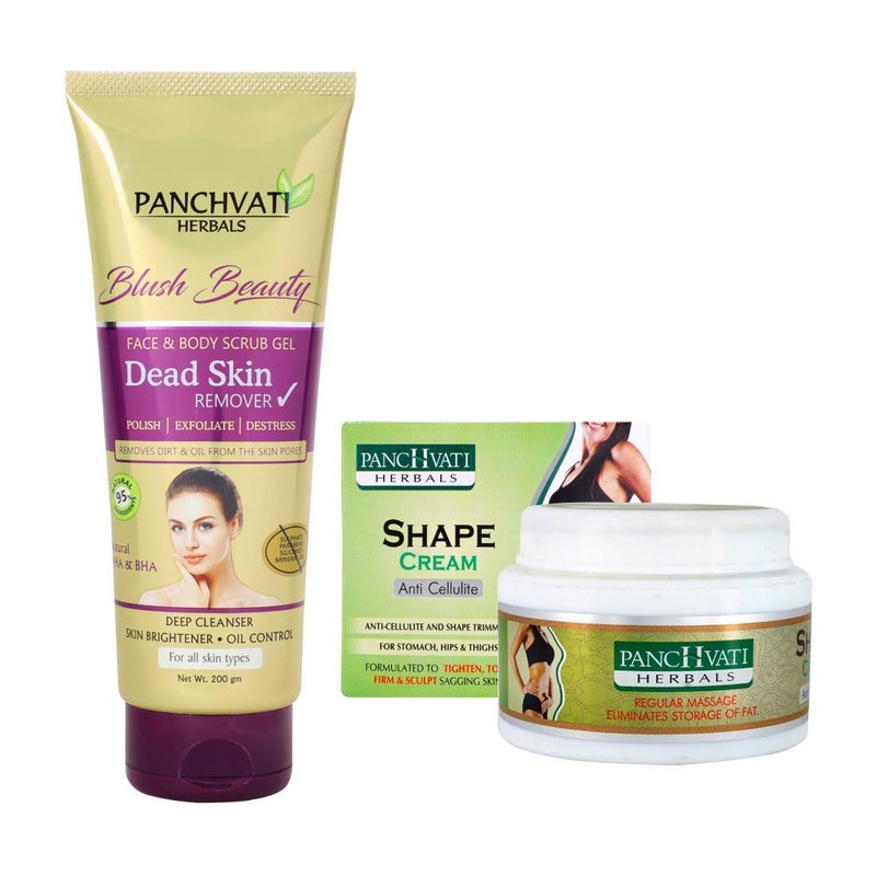 Panchvati Herbals Anti Cellulite Shape Cream (100 gms) With 200Ml Herbal Dead Skin Remover Gel for Men and Women - Image 1