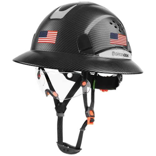 GREEN DEVIL Full Brim Hard Hat with Built-in Visor Vented Construction Safety Helmet OSHA Approved Cascos De Construccion ABS Work Hardhat Helmets for Men Women OSHA Approved - Image 1