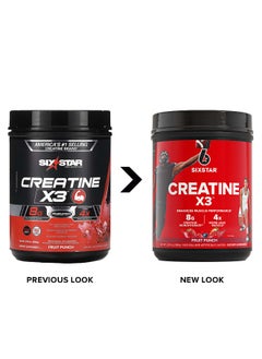 SIX STAR SIXSTAR, Creatine X3™, Fruit Punch, 2.19 lbs (993 g)  - Image 3