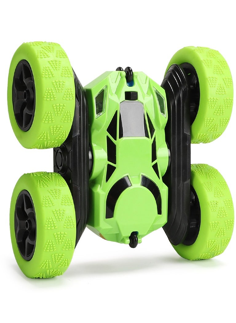 unikbebe - 360° Rotating Remote Control Car for Kids - Double Sided 4WD RC Stunt Car with Headlights, 2.4GHz Off-Road Electric Race Toy, Rechargeable Stunt Drifting Car (Green) for Ages 3+ - Image 1