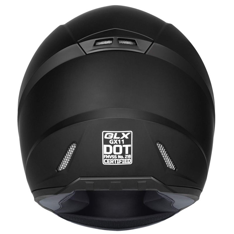 GLX GX11 Compact Motorcycle Helmet - Matte Black, Small - Full Face w/ Tinted Visor, DOT Approved - Image 5