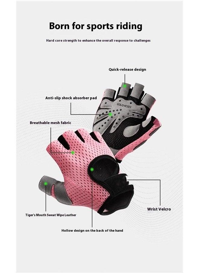 yongsheng Gym Weight Lifting Half Finger Gloves L，spacepower Workout Gloves, Weight Lifting Gloves for Women&Men, Lightweight Breathable Gym Gloves for Exercise  - Image 1