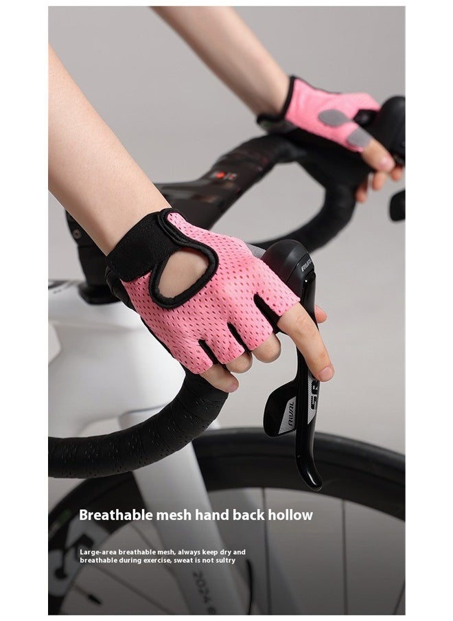 yongsheng Gym Weight Lifting Half Finger Gloves L，spacepower Workout Gloves, Weight Lifting Gloves for Women&Men, Lightweight Breathable Gym Gloves for Exercise  - Image 2