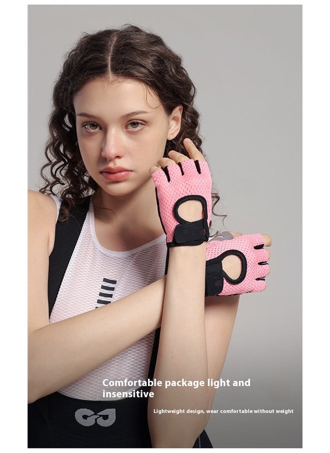 yongsheng Gym Weight Lifting Half Finger Gloves L，spacepower Workout Gloves, Weight Lifting Gloves for Women&Men, Lightweight Breathable Gym Gloves for Exercise  - Image 3