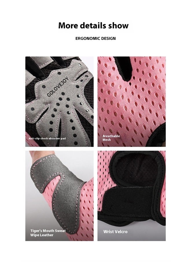 yongsheng Gym Weight Lifting Half Finger Gloves L，spacepower Workout Gloves, Weight Lifting Gloves for Women&Men, Lightweight Breathable Gym Gloves for Exercise  - Image 4