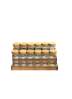 Spice Set 12 Jars with Stand and spice stickers +spoon