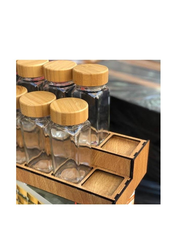Generic - Spice Set 12 Jars with Stand and spice stickers +spoon - Image 1