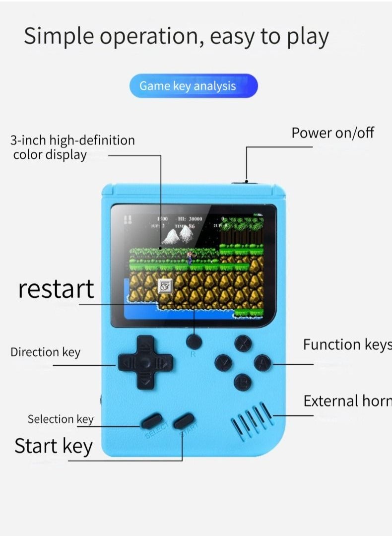 M MIAOYAN M MIAOYAN couple casual game console contains 400 games retro nostalgic handheld sup gift grey  - Image 3