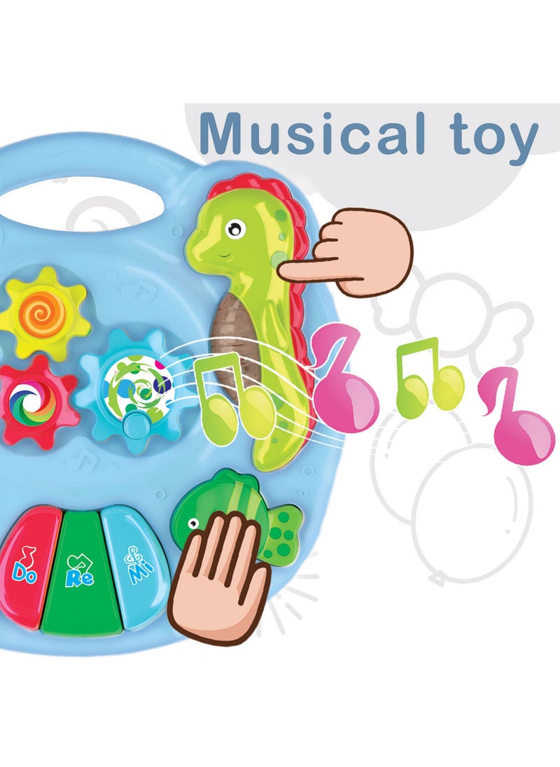 Kidwala Baby Toys 2 in 1 Musical Learning Table with Fun Ocean Characters, Lights and Sounds for Baby and Toddler Toys, Learning Table for Baby, Blue - Image 3