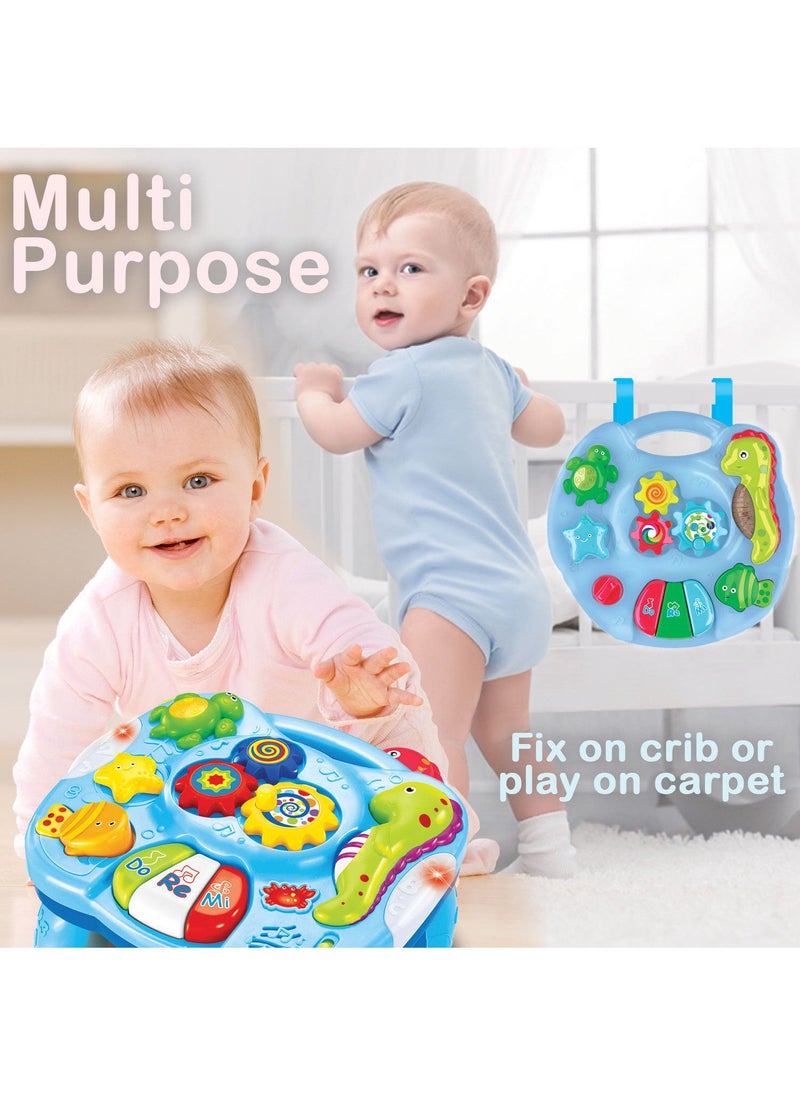 Kidwala Baby Toys 2 in 1 Musical Learning Table with Fun Ocean Characters, Lights and Sounds for Baby and Toddler Toys, Learning Table for Baby, Blue - Image 2
