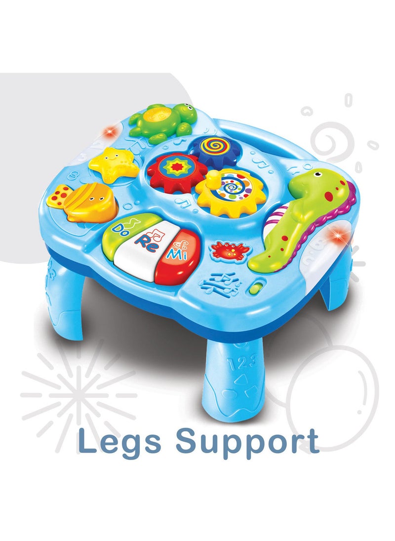 Kidwala Baby Toys 2 in 1 Musical Learning Table with Fun Ocean Characters, Lights and Sounds for Baby and Toddler Toys, Learning Table for Baby, Blue - Image 5